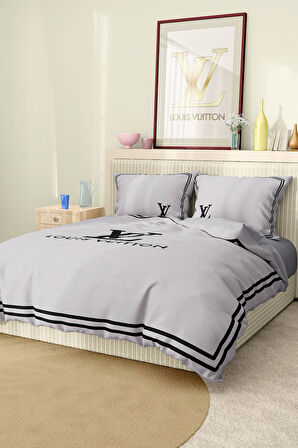 Marka Nevresim Takımı Çift Kişilik Pamuklu Saten Kumaş 6 Parça 3D Dijital Baskı Duvet Cover Set
