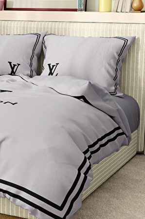 Marka Nevresim Takımı Çift Kişilik Pamuklu Saten Kumaş 6 Parça 3D Dijital Baskı Duvet Cover Set