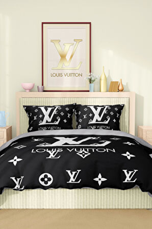 Marka Nevresim Takımı Çift Kişilik Pamuklu Saten Kumaş 6 Parça 3D Dijital Baskı Duvet Cover Set