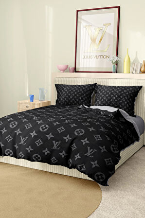Marka Nevresim Takımı Çift Kişilik Pamuklu Saten Kumaş 6 Parça 3D Dijital Baskı Duvet Cover Set Model No:72