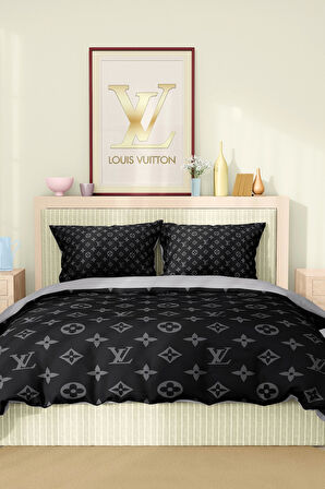 Marka Nevresim Takımı Çift Kişilik Pamuklu Saten Kumaş 6 Parça 3D Dijital Baskı Duvet Cover Set Model No:72