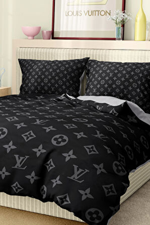 Marka Nevresim Takımı Çift Kişilik Pamuklu Saten Kumaş 6 Parça 3D Dijital Baskı Duvet Cover Set Model No:72