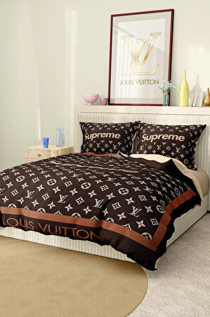 Marka Nevresim Takımı Çift Kişilik Pamuklu Saten Kumaş 6 Parça 3D Dijital Baskı Duvet Cover Set