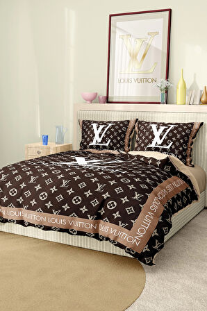 Marka Nevresim Takımı Çift Kişilik Pamuklu Saten Kumaş 6 Parça 3D Dijital Baskı Duvet Cover Set