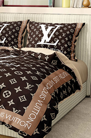 Marka Nevresim Takımı Çift Kişilik Pamuklu Saten Kumaş 6 Parça 3D Dijital Baskı Duvet Cover Set