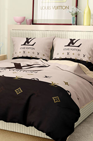 Marka Nevresim Takımı Çift Kişilik Pamuklu Saten Kumaş 6 Parça 3D Dijital Baskı Duvet Cover Set