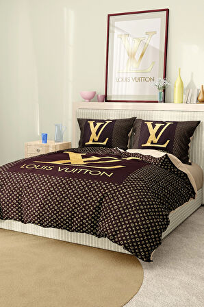 Marka Nevresim Takımı Çift Kişilik Pamuklu Saten Kumaş 6 Parça 3D Dijital Baskı Duvet Cover Set