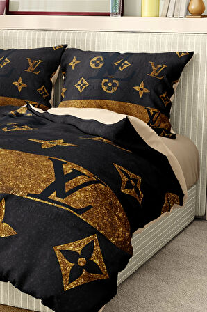 Marka Nevresim Takımı Çift Kişilik Pamuklu Saten Kumaş 6 Parça 3D Dijital Baskı Duvet Cover Set