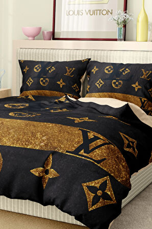 Marka Nevresim Takımı Çift Kişilik Pamuklu Saten Kumaş 6 Parça 3D Dijital Baskı Duvet Cover Set
