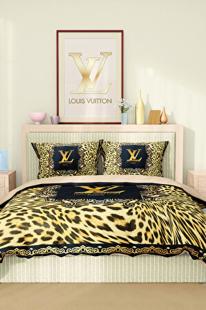 Marka Nevresim Takımı Çift Kişilik Pamuklu Saten Kumaş 6 Parça 3D Dijital Baskı Duvet Cover Set