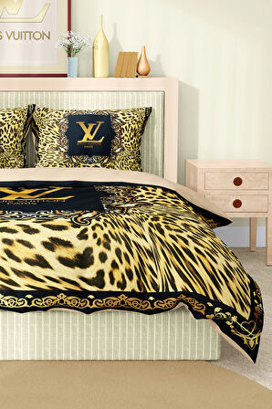 Marka Nevresim Takımı Çift Kişilik Pamuklu Saten Kumaş 6 Parça 3D Dijital Baskı Duvet Cover Set