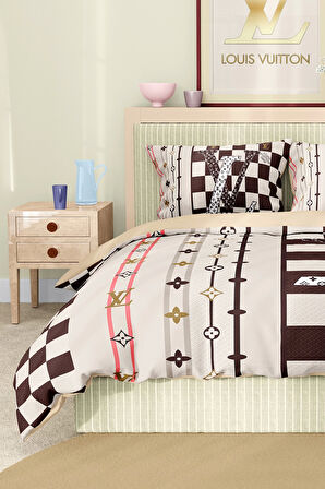 Marka Nevresim Takımı Çift Kişilik Pamuklu Saten Kumaş 6 Parça 3D Dijital Baskı Duvet Cover Set
