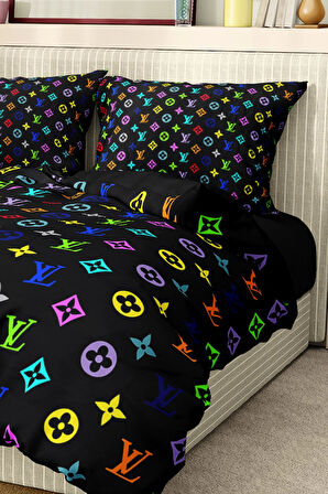 Marka Nevresim Takımı Çift Kişilik Pamuklu Saten Kumaş 6 Parça 3D Dijital Baskı Duvet Cover Set