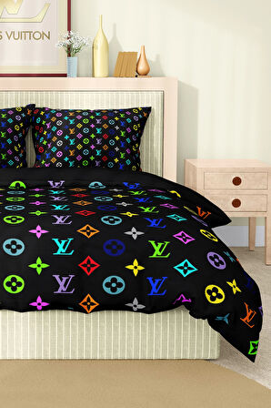 Marka Nevresim Takımı Çift Kişilik Pamuklu Saten Kumaş 6 Parça 3D Dijital Baskı Duvet Cover Set