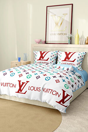 Marka Nevresim Takımı Çift Kişilik Pamuklu Saten Kumaş 6 Parça 3D Dijital Baskı Duvet Cover Set
