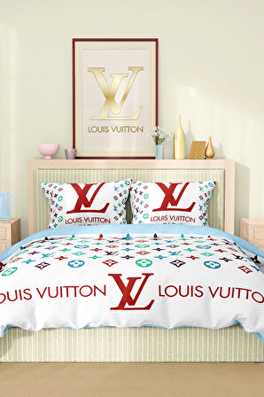 Marka Nevresim Takımı Çift Kişilik Pamuklu Saten Kumaş 6 Parça 3D Dijital Baskı Duvet Cover Set