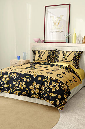 Marka Nevresim Takımı Çift Kişilik Pamuklu Saten Kumaş 6 Parça 3D Dijital Baskı Duvet Cover Set