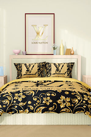 Marka Nevresim Takımı Çift Kişilik Pamuklu Saten Kumaş 6 Parça 3D Dijital Baskı Duvet Cover Set
