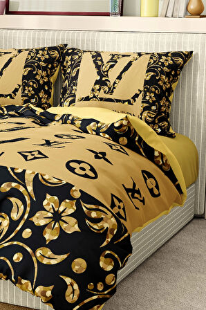 Marka Nevresim Takımı Çift Kişilik Pamuklu Saten Kumaş 6 Parça 3D Dijital Baskı Duvet Cover Set