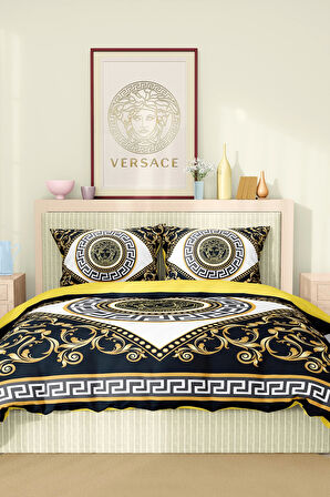 Marka Nevresim Takımı Çift Kişilik Pamuklu Saten Kumaş 6 Parça 3D Dijital Baskı Duvet Cover Set