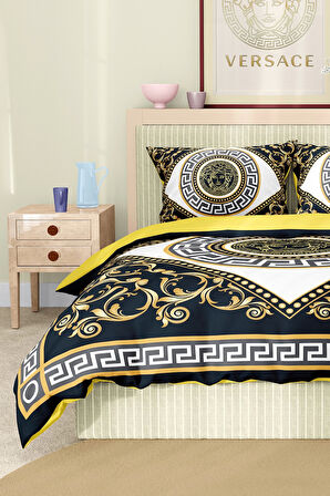 Marka Nevresim Takımı Çift Kişilik Pamuklu Saten Kumaş 6 Parça 3D Dijital Baskı Duvet Cover Set