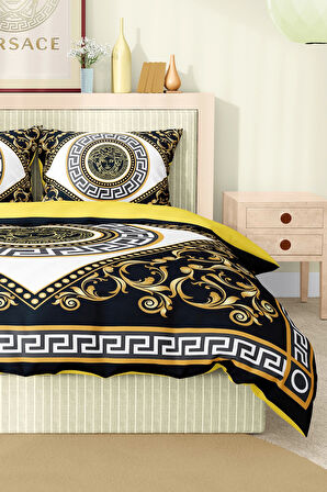 Marka Nevresim Takımı Çift Kişilik Pamuklu Saten Kumaş 6 Parça 3D Dijital Baskı Duvet Cover Set