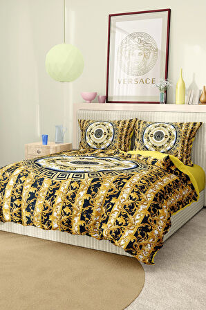 Marka Nevresim Takımı Çift Kişilik Pamuklu Saten Kumaş 6 Parça 3D Dijital Baskı Duvet Cover Set