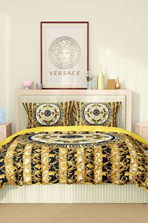 Marka Nevresim Takımı Çift Kişilik Pamuklu Saten Kumaş 6 Parça 3D Dijital Baskı Duvet Cover Set