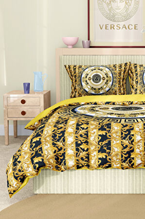 Marka Nevresim Takımı Çift Kişilik Pamuklu Saten Kumaş 6 Parça 3D Dijital Baskı Duvet Cover Set