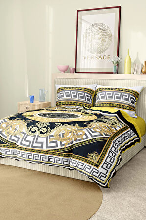 Marka Nevresim Takımı Çift Kişilik Pamuklu Saten Kumaş 6 Parça 3D Dijital Baskı Duvet Cover Set