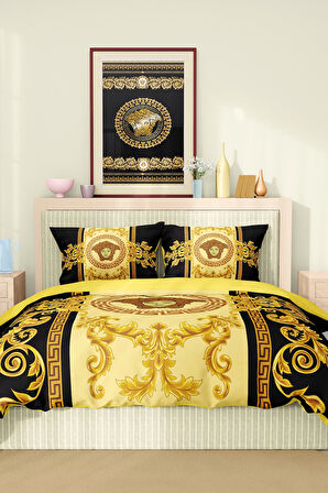 Marka Nevresim Takımı Çift Kişilik Pamuklu Saten Kumaş 6 Parça 3D Dijital Baskı Duvet Cover Set
