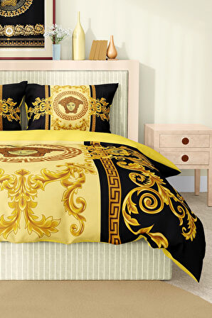 Marka Nevresim Takımı Çift Kişilik Pamuklu Saten Kumaş 6 Parça 3D Dijital Baskı Duvet Cover Set