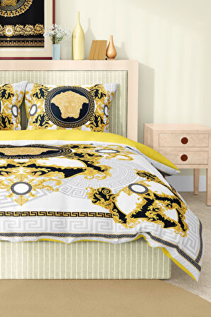 Marka Nevresim Takımı Çift Kişilik Pamuklu Saten Kumaş 6 Parça 3D Dijital Baskı Duvet Cover Set