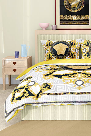 Marka Nevresim Takımı Çift Kişilik Pamuklu Saten Kumaş 6 Parça 3D Dijital Baskı Duvet Cover Set