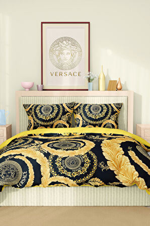 Marka Nevresim Takımı Çift Kişilik Pamuklu Saten Kumaş 6 Parça 3D Dijital Baskı Duvet Cover Set