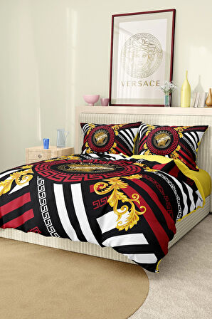 Marka Nevresim Takımı Çift Kişilik Pamuklu Saten Kumaş 6 Parça 3D Dijital Baskı Duvet Cover Set
