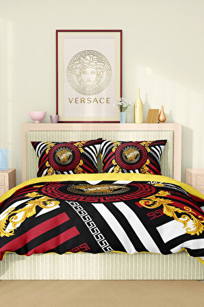 Marka Nevresim Takımı Çift Kişilik Pamuklu Saten Kumaş 6 Parça 3D Dijital Baskı Duvet Cover Set