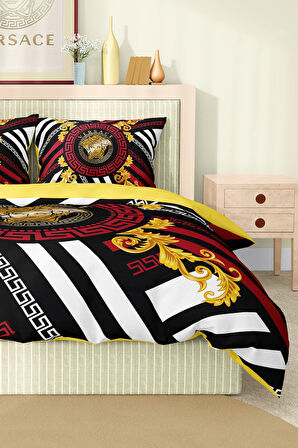 Marka Nevresim Takımı Çift Kişilik Pamuklu Saten Kumaş 6 Parça 3D Dijital Baskı Duvet Cover Set