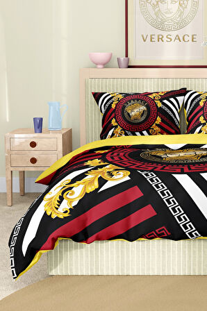 Marka Nevresim Takımı Çift Kişilik Pamuklu Saten Kumaş 6 Parça 3D Dijital Baskı Duvet Cover Set