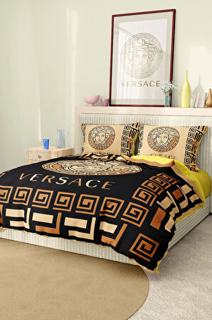 Marka Nevresim Takımı Çift Kişilik Pamuklu Saten Kumaş 6 Parça 3D Dijital Baskı Duvet Cover Set