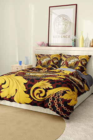 Marka Nevresim Takımı Çift Kişilik Pamuklu Saten Kumaş 6 Parça 3D Dijital Baskı Duvet Cover Set