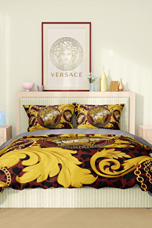 Marka Nevresim Takımı Çift Kişilik Pamuklu Saten Kumaş 6 Parça 3D Dijital Baskı Duvet Cover Set