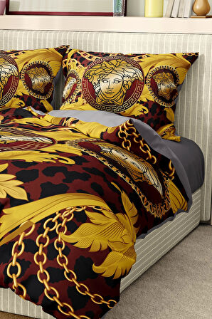 Marka Nevresim Takımı Çift Kişilik Pamuklu Saten Kumaş 6 Parça 3D Dijital Baskı Duvet Cover Set