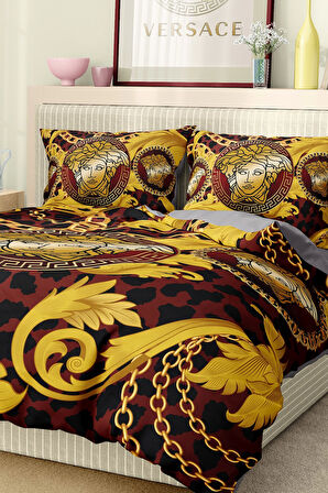 Marka Nevresim Takımı Çift Kişilik Pamuklu Saten Kumaş 6 Parça 3D Dijital Baskı Duvet Cover Set