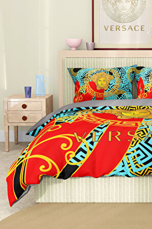 Marka Nevresim Takımı Çift Kişilik Pamuklu Saten Kumaş 6 Parça 3D Dijital Baskı Duvet Cover Set