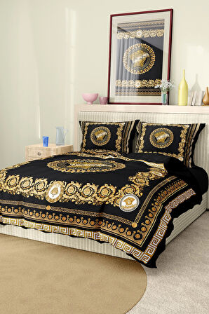 Marka Nevresim Takımı Çift Kişilik Pamuklu Saten Kumaş 6 Parça 3D Dijital Baskı Duvet Cover Set