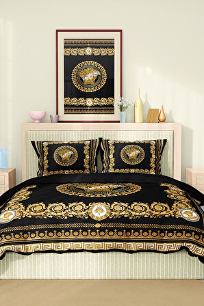 Marka Nevresim Takımı Çift Kişilik Pamuklu Saten Kumaş 6 Parça 3D Dijital Baskı Duvet Cover Set