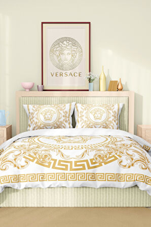 Marka Nevresim Takımı Çift Kişilik Pamuklu Saten Kumaş 6 Parça 3D Dijital Baskı Duvet Cover Set
