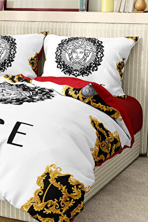 Marka Nevresim Takımı Çift Kişilik Pamuklu Saten Kumaş 6 Parça 3D Dijital Baskı Duvet Cover Set