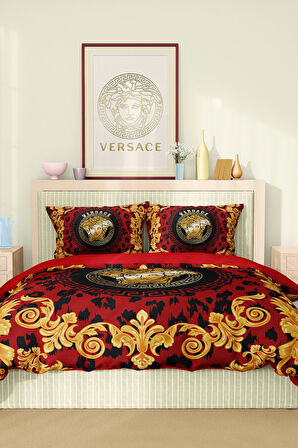 Marka Nevresim Takımı Çift Kişilik Pamuklu Saten Kumaş 6 Parça 3D Dijital Baskı Duvet Cover Set